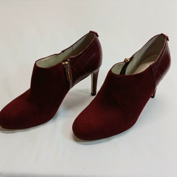 Michael Kors Merlot Sammy Bootie Size 7M Suede Leather High Heel Side Zip NEW - Picture 6 of 15
